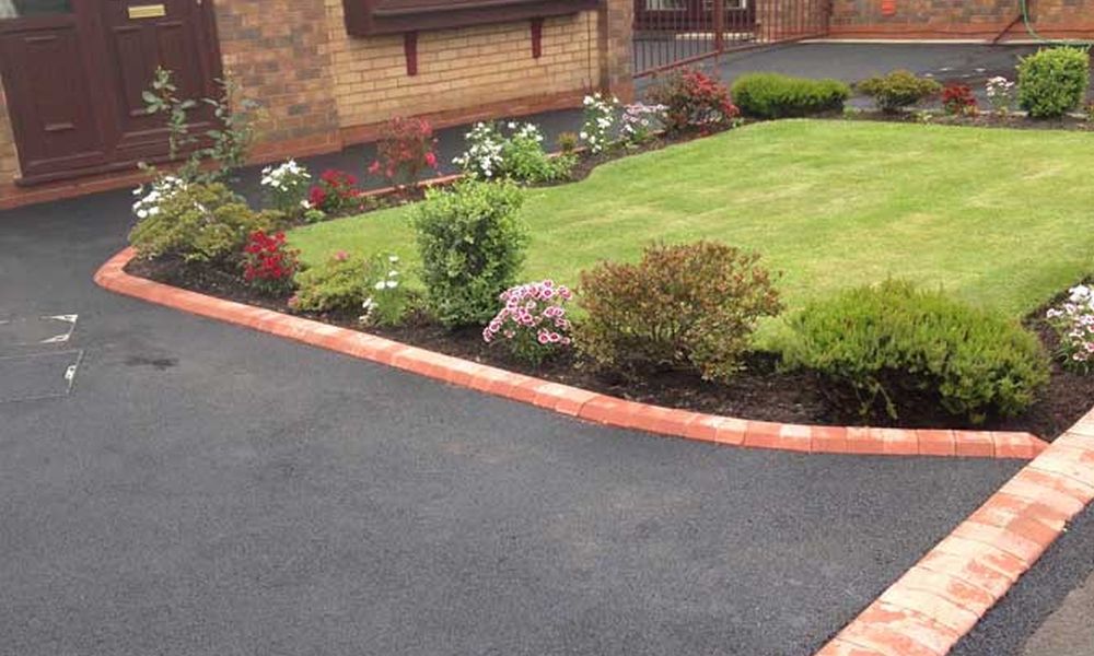 A newly laid driveway in Swansea